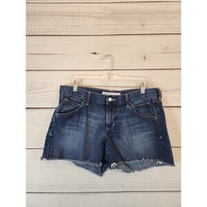 Old Navy Women's Blue Denim Low Rise Distressed Cutoff Shorts Size 10‎
